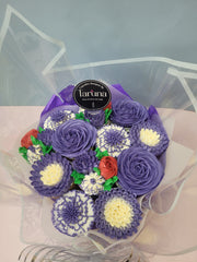 Cool Purple Large Bouquet Cake - 1300 grams / (12 cupcakes)