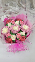 Pretty in Pink Regular Bouquet Cake - 750 grams / (7 cupcakes)