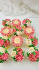Pretty in Pink Large Bouquet Cake - 1300 grams / (12 cupcakes)